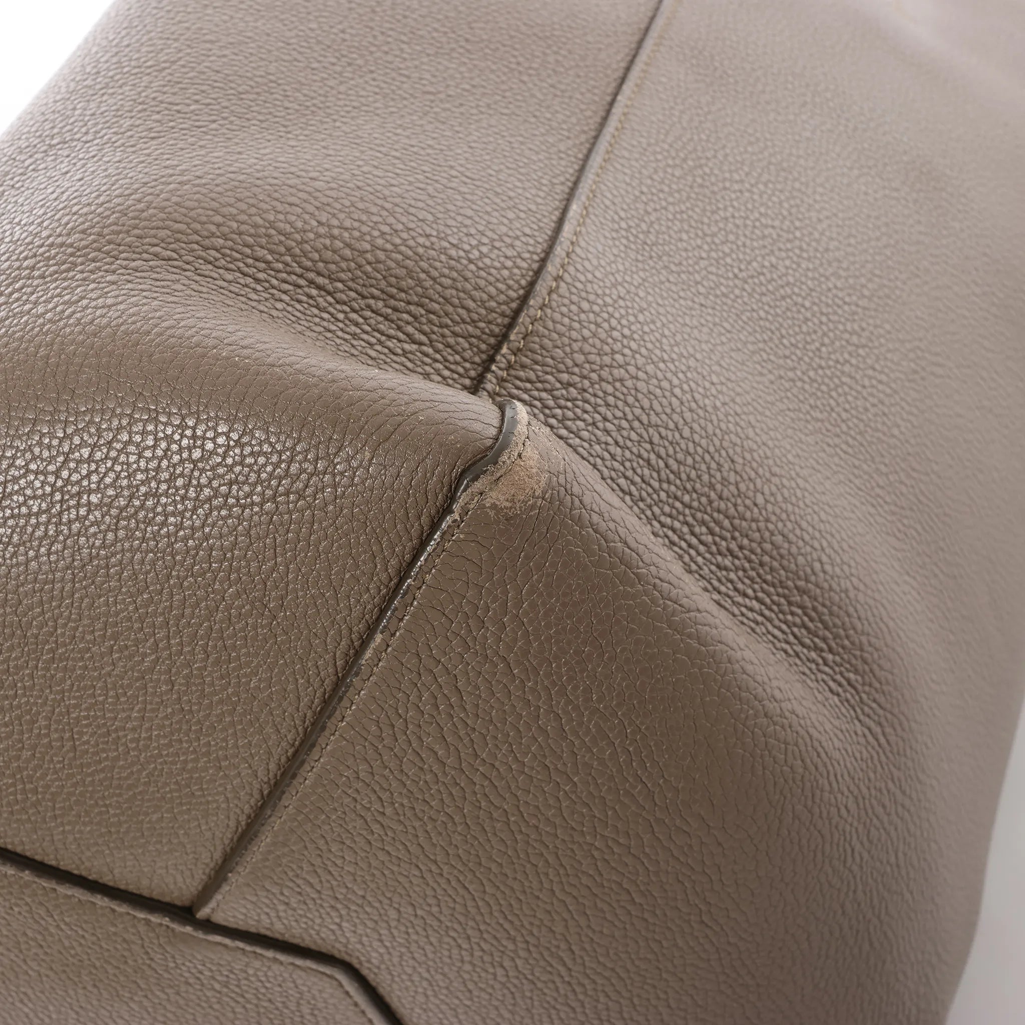 Celine Cabas Phantom Small Leather Shoulder Bag in Taupe