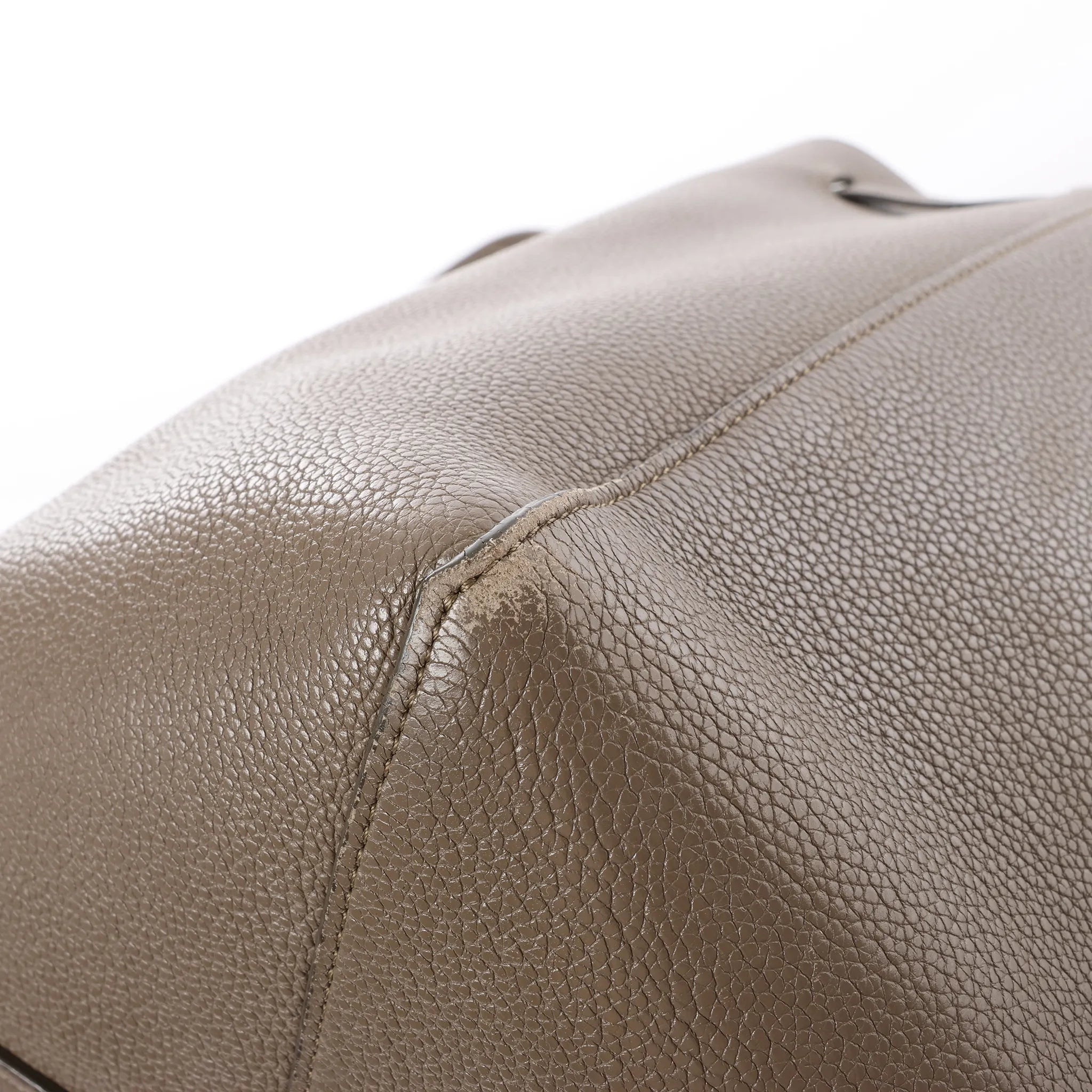 Celine Cabas Phantom Small Leather Shoulder Bag in Taupe