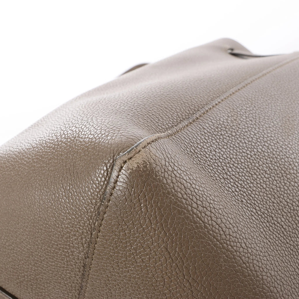 Celine Cabas Phantom Small Leather Shoulder Bag in Taupe