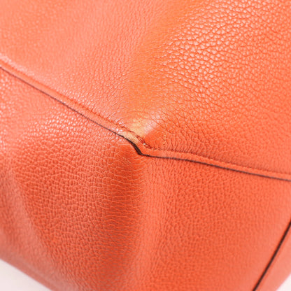 Celine Cabas Phantom Small Leather Shoulder Bag in Orange