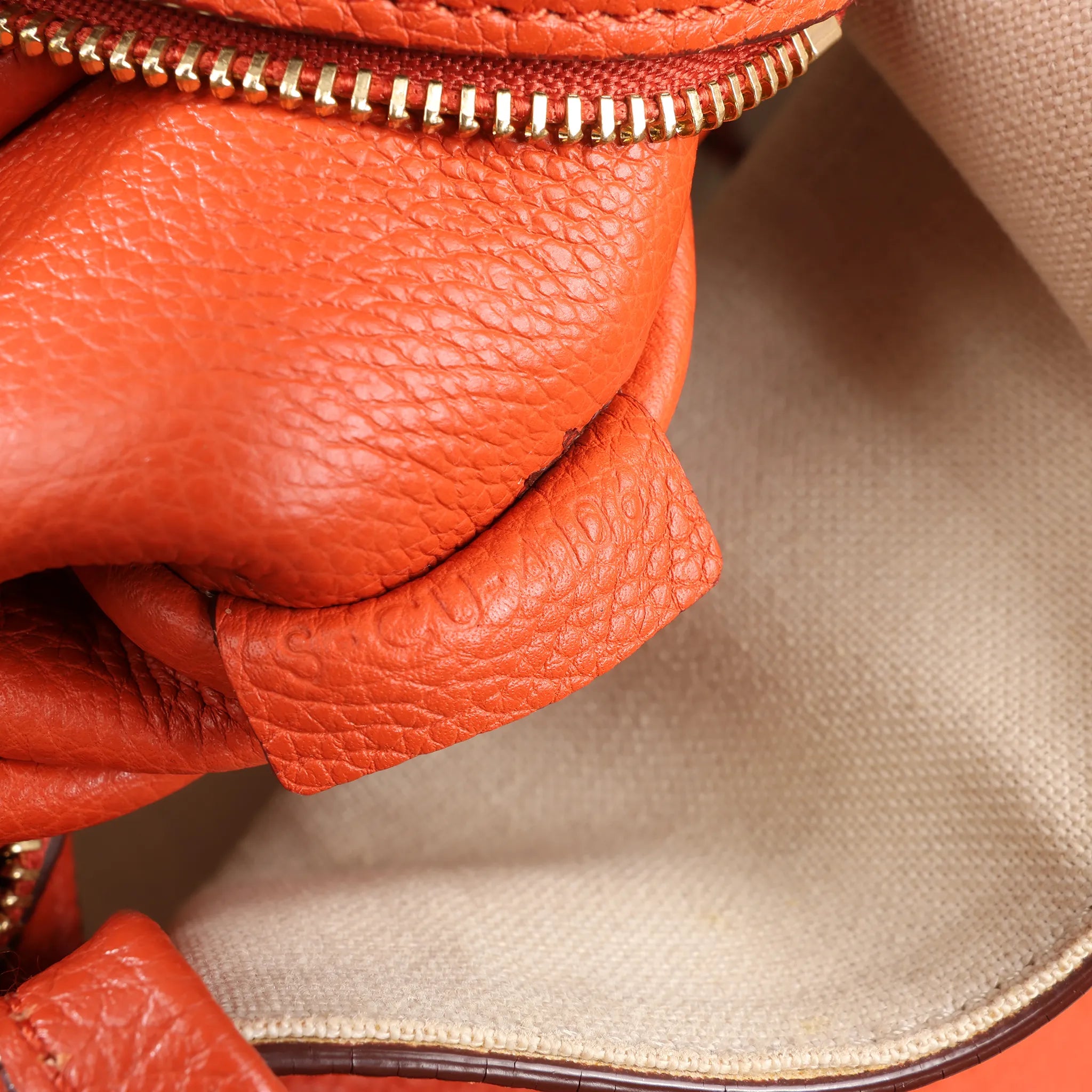 Celine Cabas Phantom Small Leather Shoulder Bag in Orange