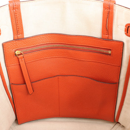 Celine Cabas Phantom Small Leather Shoulder Bag in Orange