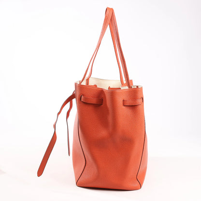 Celine Cabas Phantom Small Leather Shoulder Bag in Orange