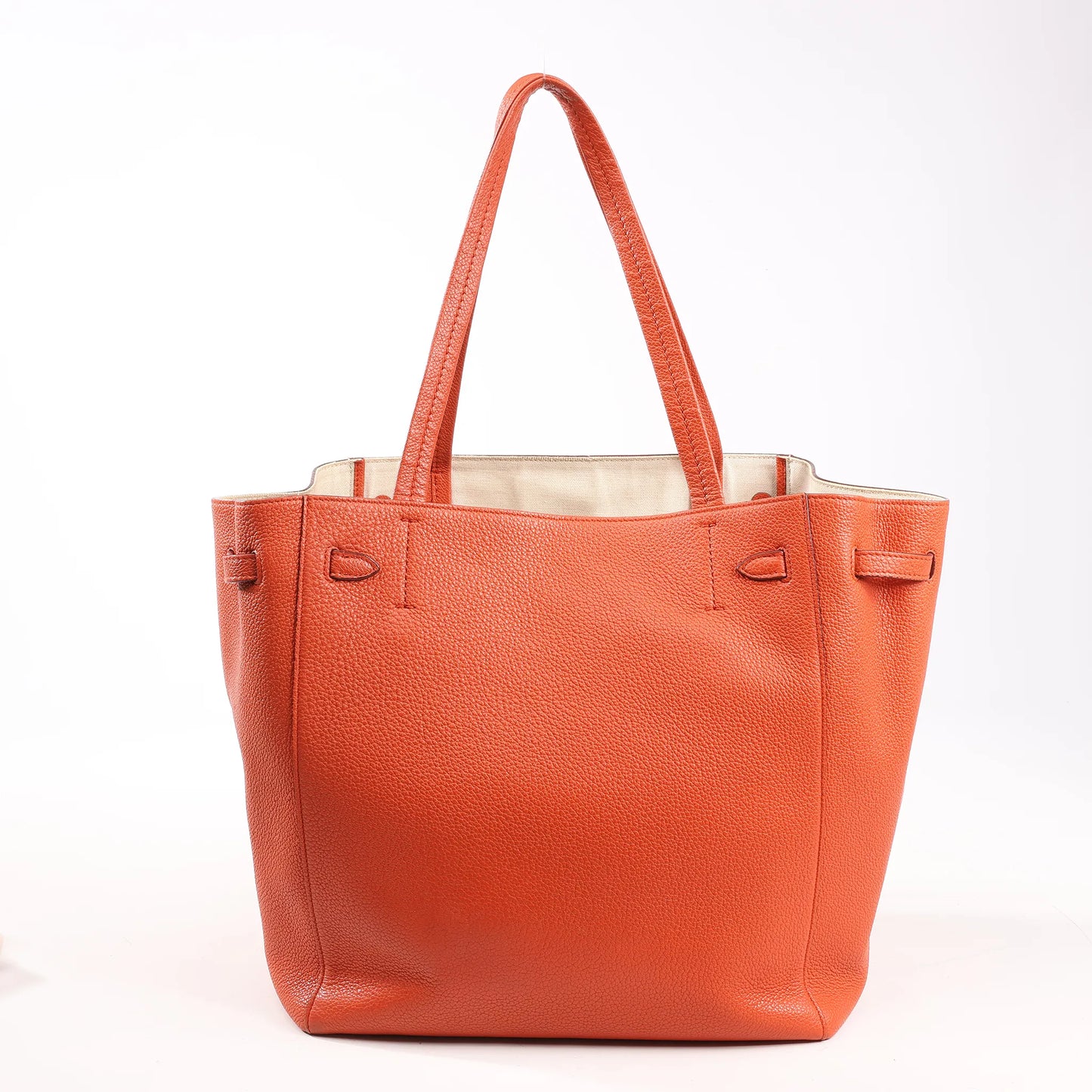 Celine Cabas Phantom Small Leather Shoulder Bag in Orange