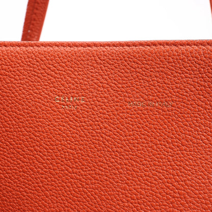 Celine Cabas Phantom Small Leather Shoulder Bag in Orange
