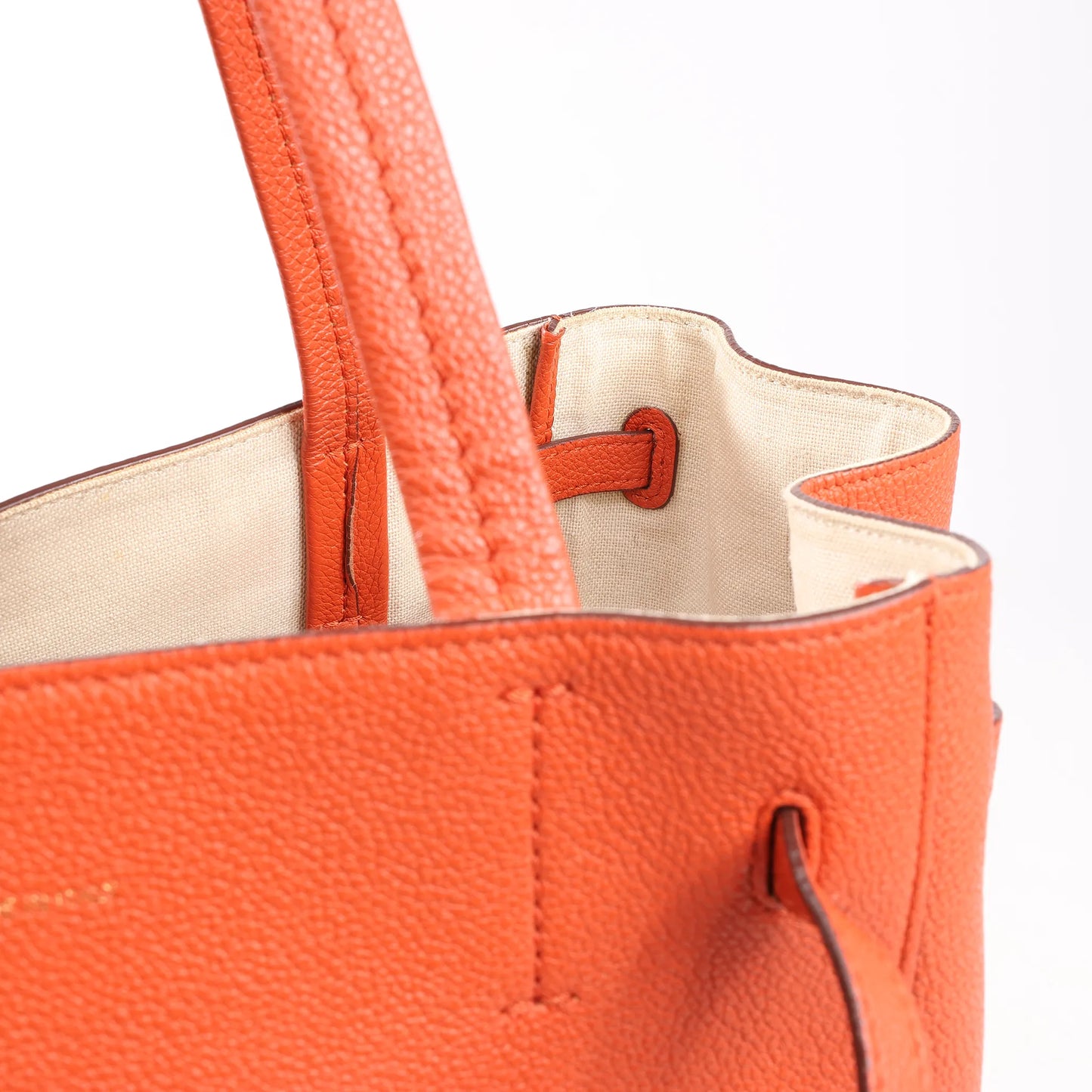 Celine Cabas Phantom Small Leather Shoulder Bag in Orange
