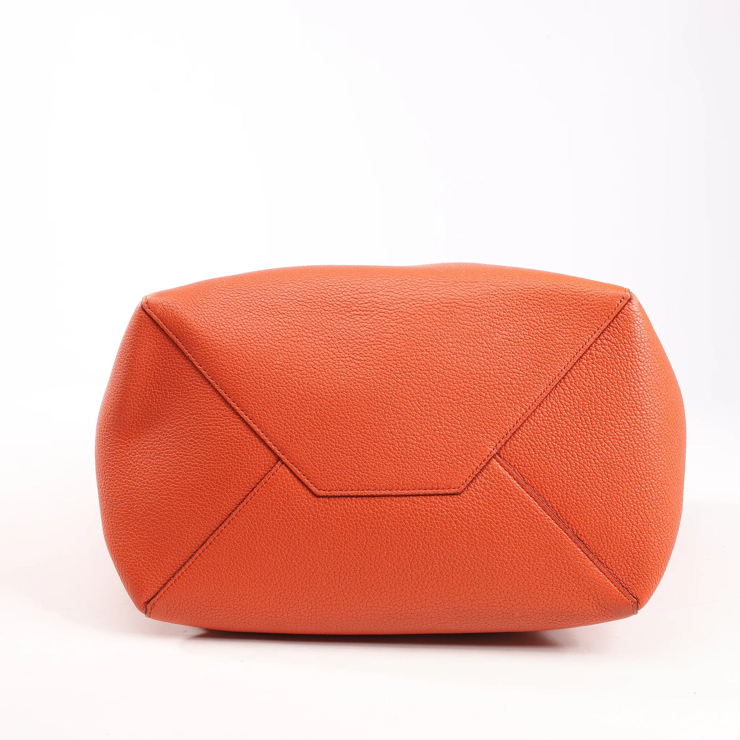 Celine Cabas Phantom Small Leather Shoulder Bag in Orange