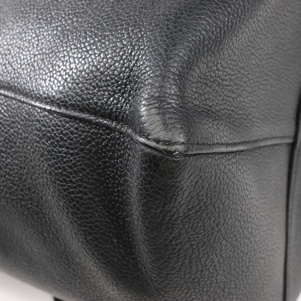 Celine Cabas Phantom Small Leather Shoulder Bag in Black