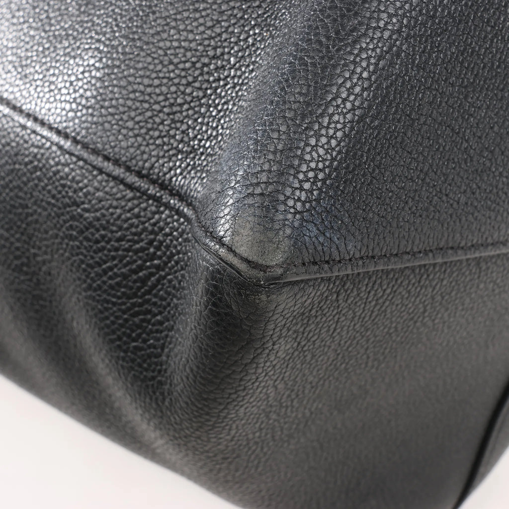 Celine Cabas Phantom Small Leather Shoulder Bag in Black