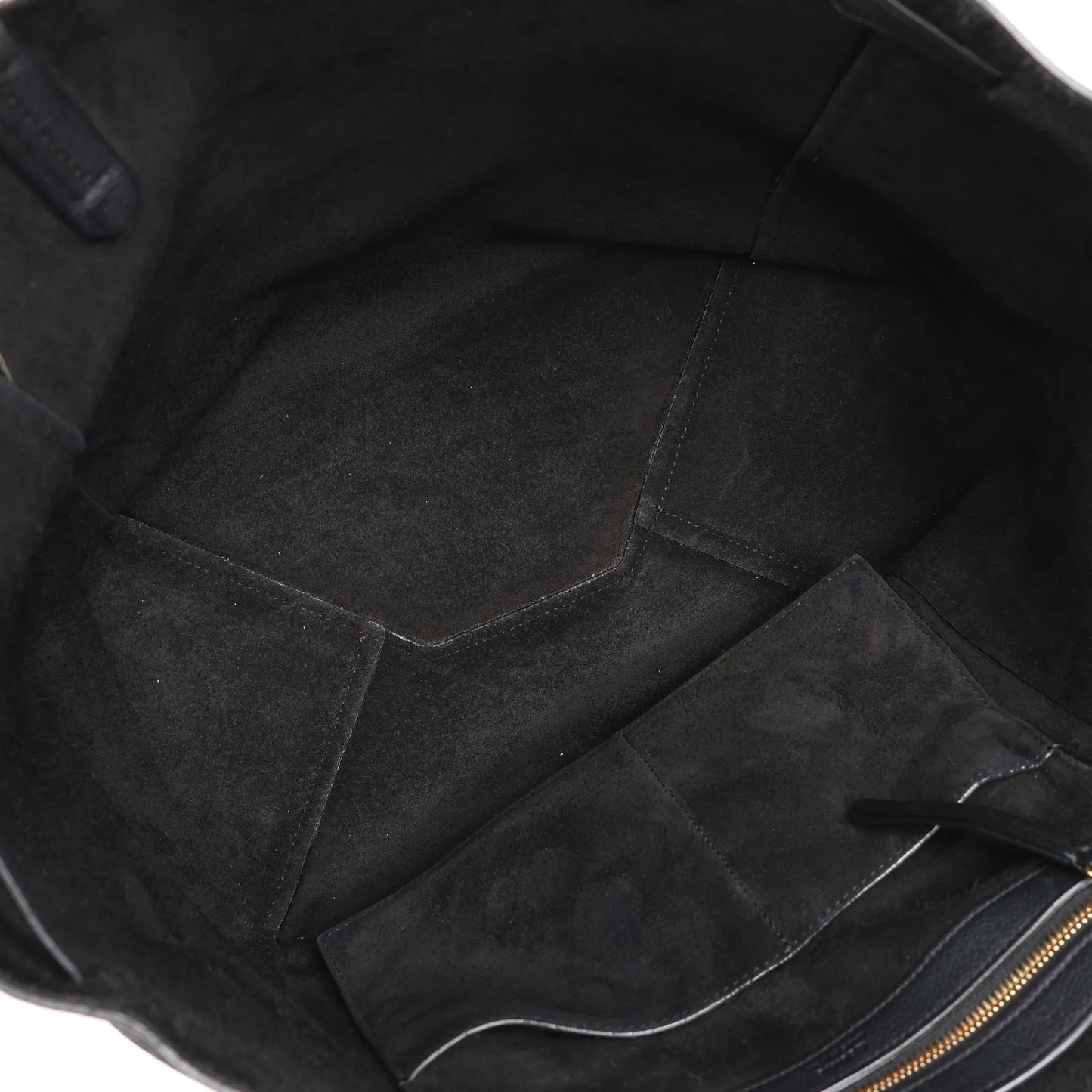 Celine Cabas Phantom Small Leather Shoulder Bag in Black