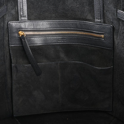 Celine Cabas Phantom Small Leather Shoulder Bag in Black