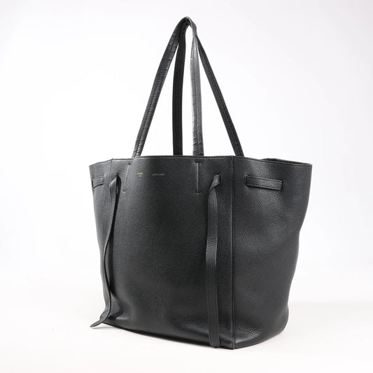 Celine Cabas Phantom Small Leather Shoulder Bag in Black