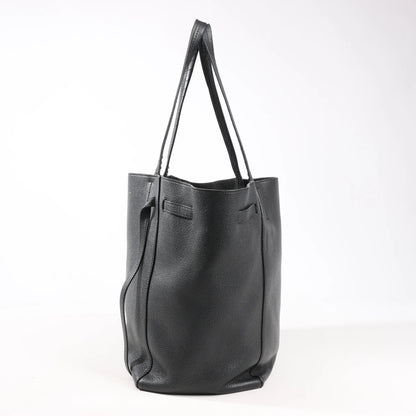 Celine Cabas Phantom Small Leather Shoulder Bag in Black
