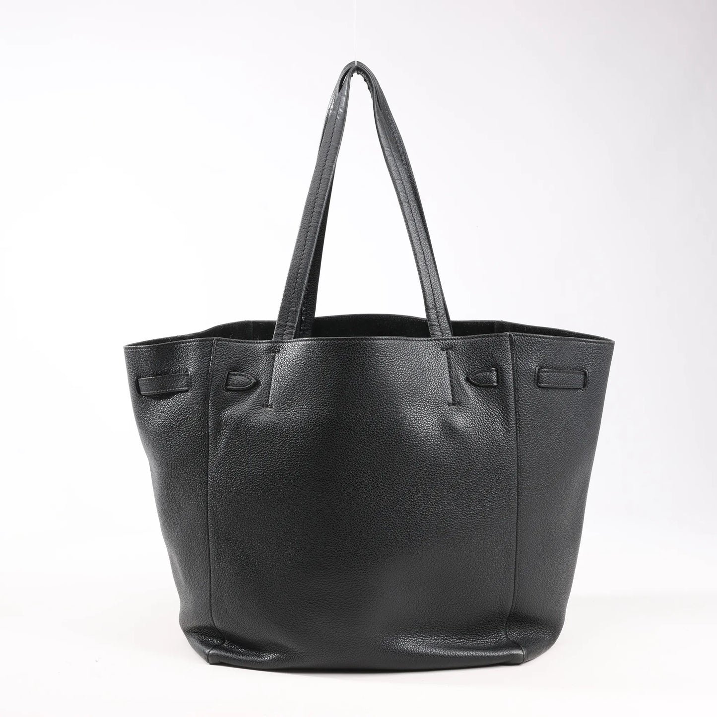 Celine Cabas Phantom Small Leather Shoulder Bag in Black