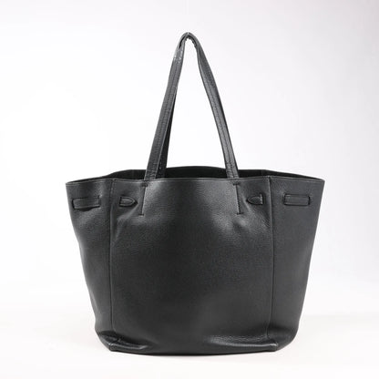 Celine Cabas Phantom Small Leather Shoulder Bag in Black