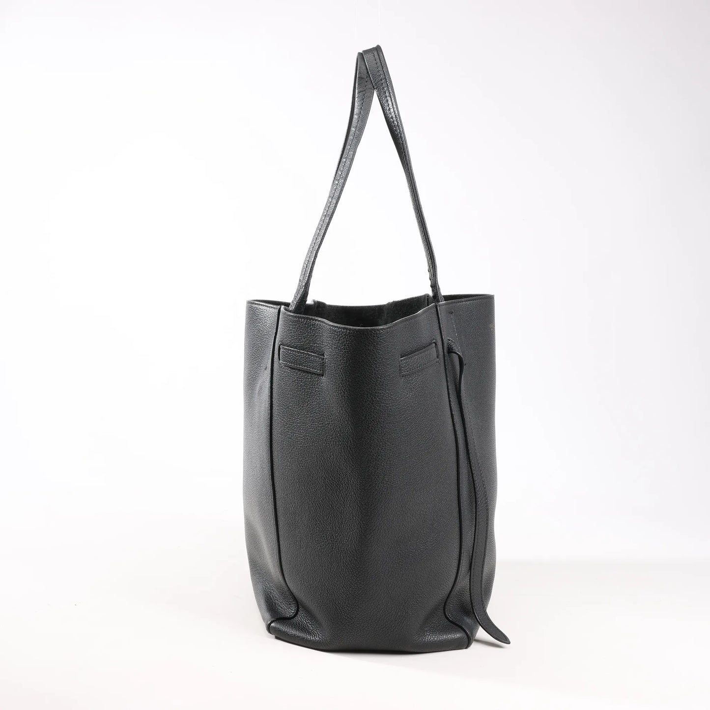 Celine Cabas Phantom Small Leather Shoulder Bag in Black