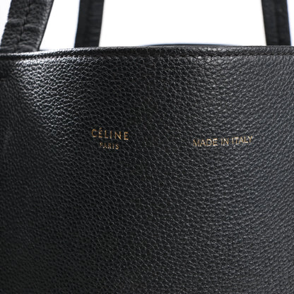 Celine Cabas Phantom Small Leather Shoulder Bag in Black
