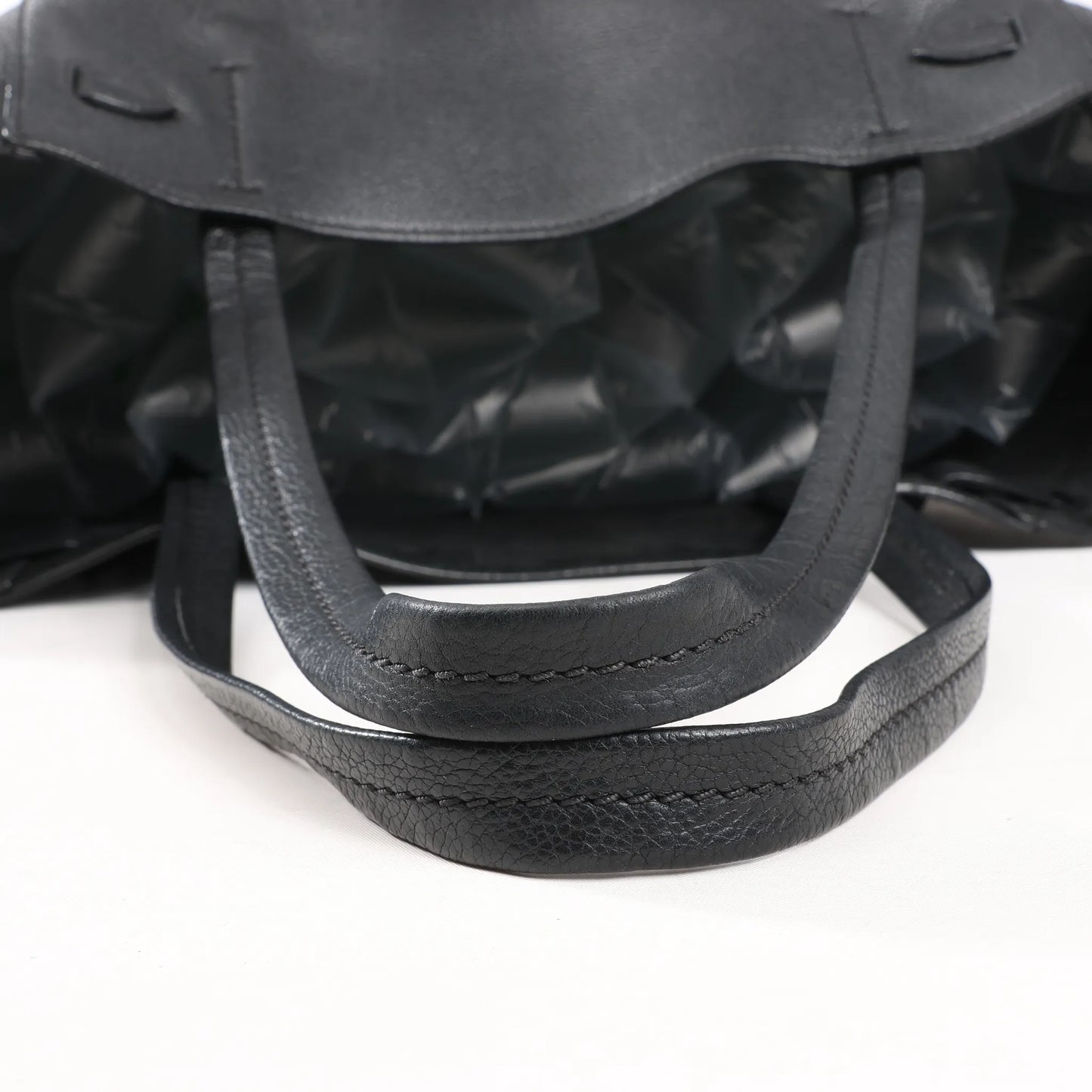 Celine Cabas Phantom Small Leather Shoulder Bag in Black