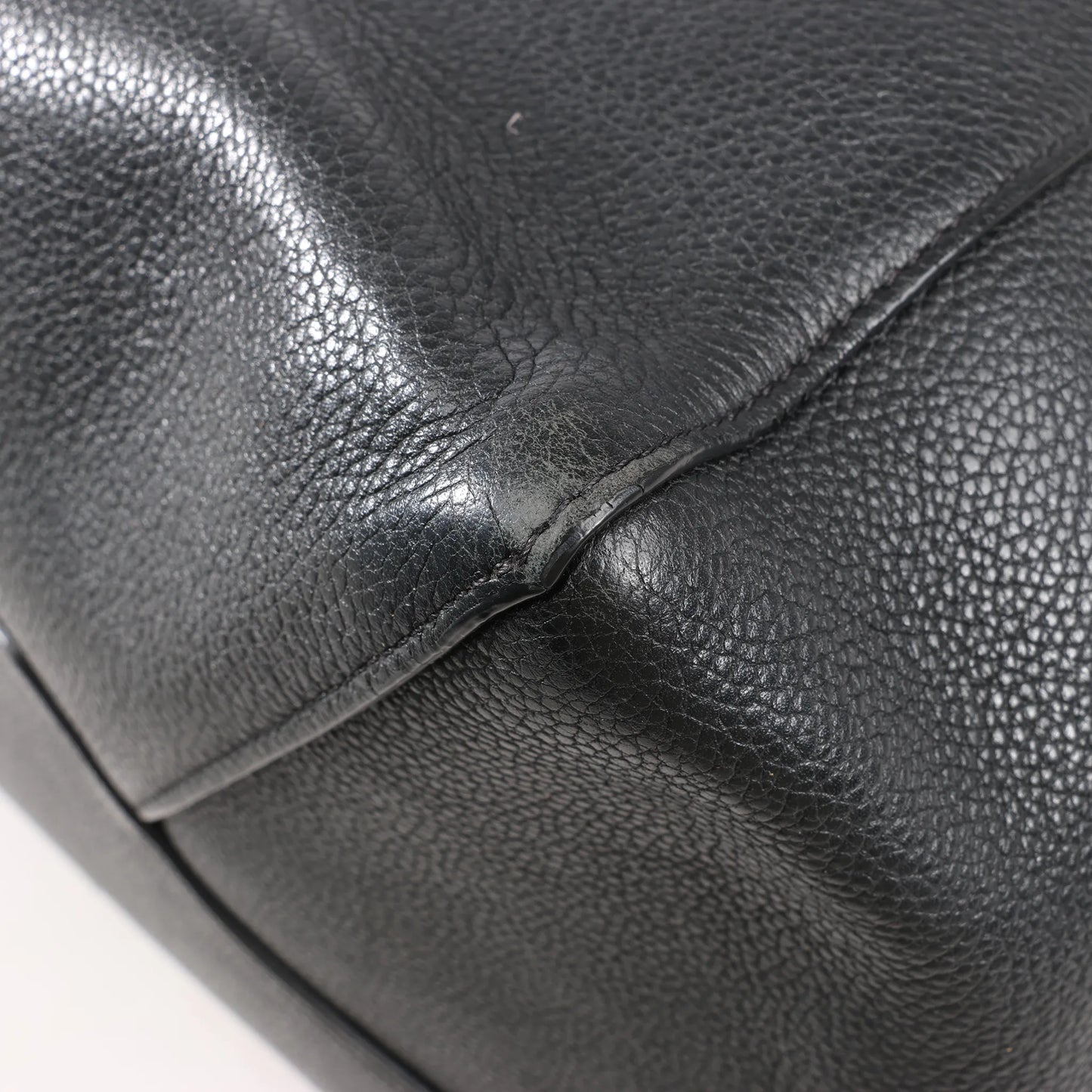 Celine Cabas Phantom Small Leather Shoulder Bag in Black