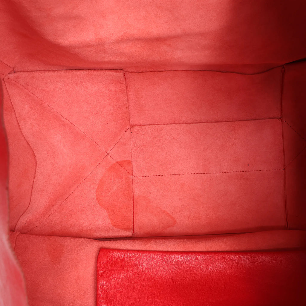 CELINE Cabas Horizontal Leather 2Way Handbag in Red