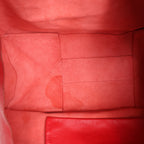 CELINE Cabas Horizontal Leather 2Way Handbag in Red