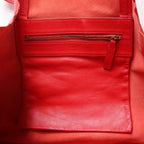 CELINE Cabas Horizontal Leather 2Way Handbag in Red
