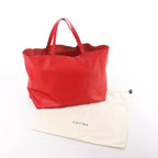CELINE Cabas Horizontal Leather 2Way Handbag in Red