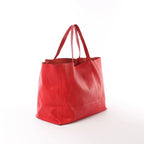 CELINE Cabas Horizontal Leather 2Way Handbag in Red