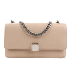 Celine Case Flap Leather Chain Shoulder Bag in Beige