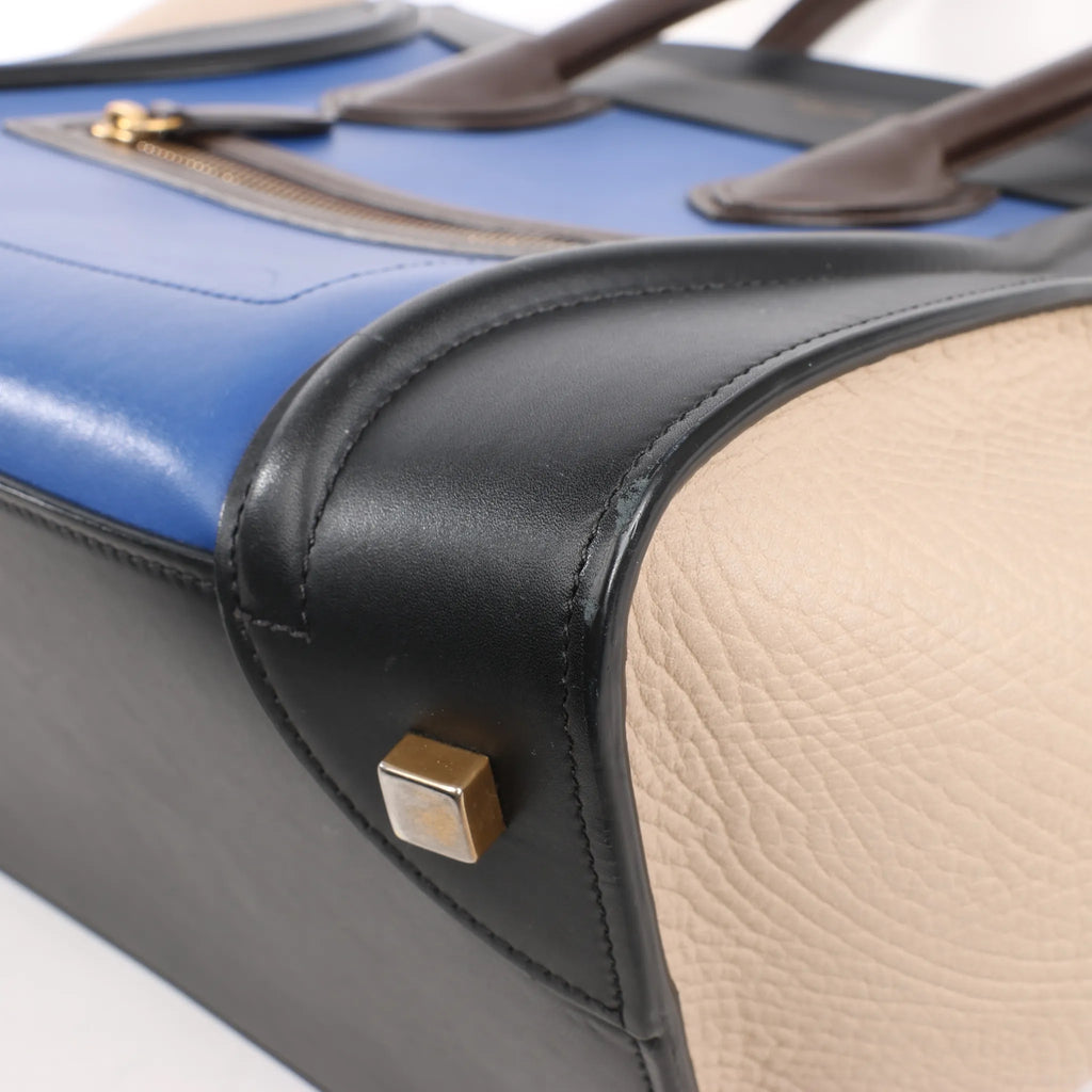 Celine Luggage Mini Leather Handbag in Multicolor