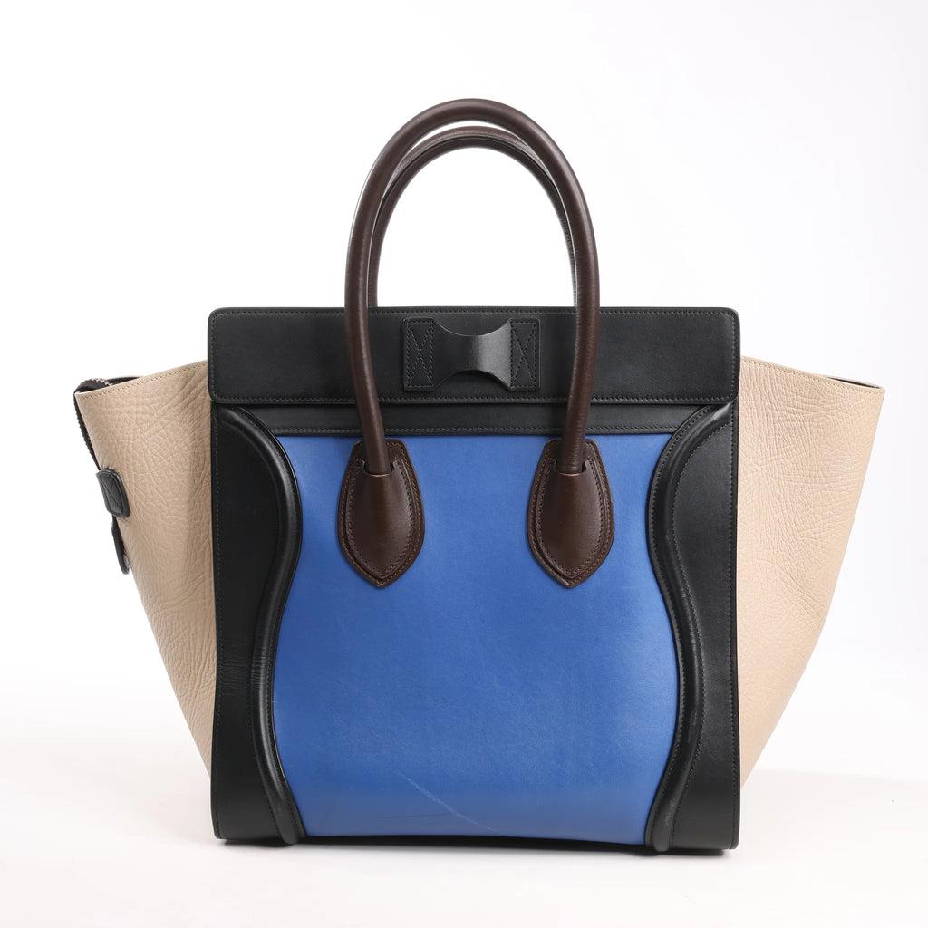 Celine Luggage Mini Leather Handbag in Multicolor