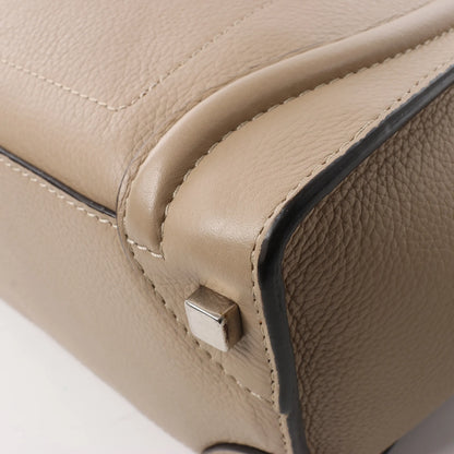 Celine Luggage Micro Leather Handbag in Beige