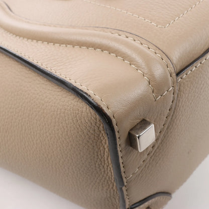 Celine Luggage Micro Leather Handbag in Beige