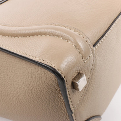 Celine Luggage Micro Leather Handbag in Beige