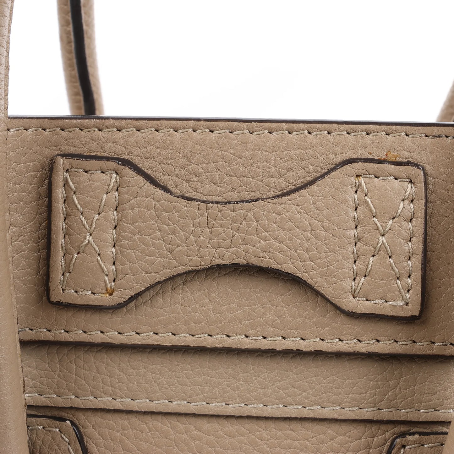 Celine Luggage Micro Leather Handbag in Beige