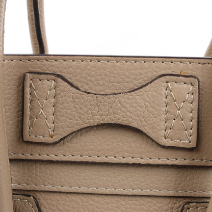 Celine Luggage Micro Leather Handbag in Beige