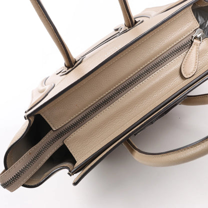 Celine Luggage Micro Leather Handbag in Beige