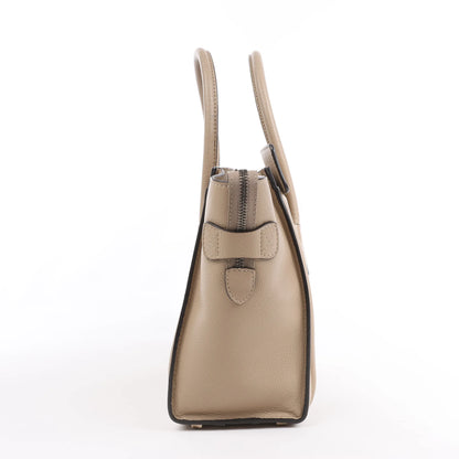Celine Luggage Micro Leather Handbag in Beige