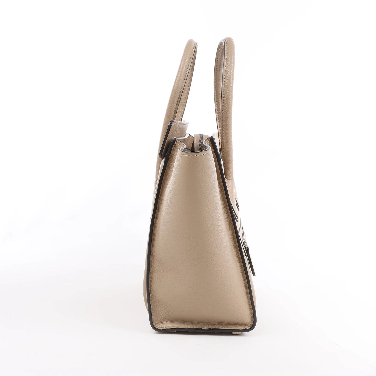 Celine Luggage Micro Leather Handbag in Beige