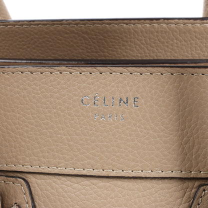 Celine Luggage Micro Leather Handbag in Beige
