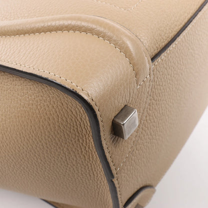 CELINE Luggage Micro Leather Handbag in Beige