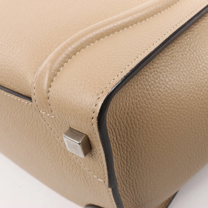 CELINE Luggage Micro Leather Handbag in Beige