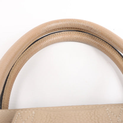 CELINE Luggage Micro Leather Handbag in Beige