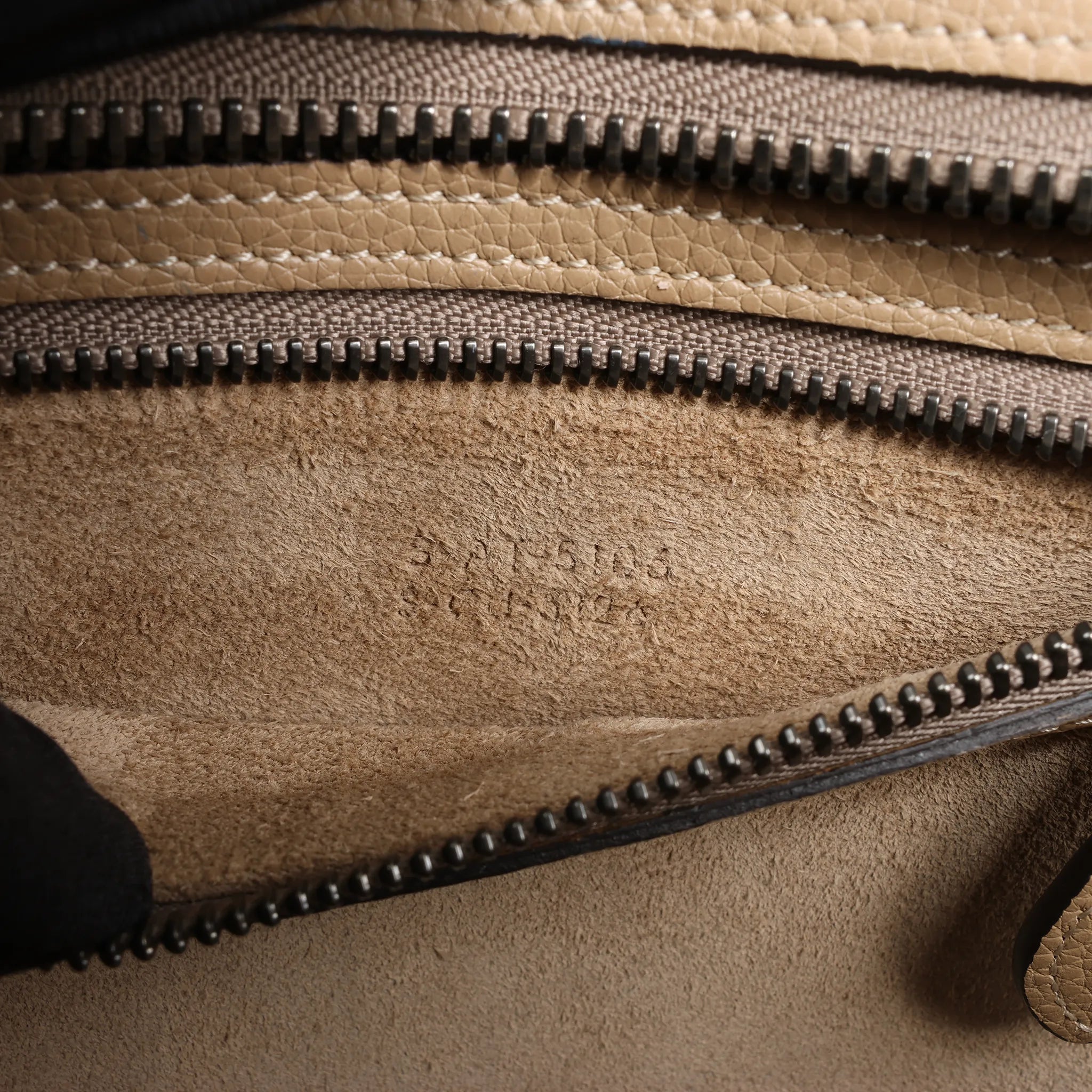 CELINE Luggage Micro Leather Handbag in Beige