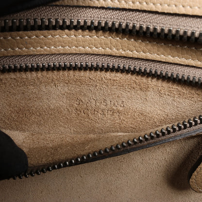 CELINE Luggage Micro Leather Handbag in Beige