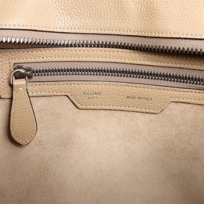 CELINE Luggage Micro Leather Handbag in Beige
