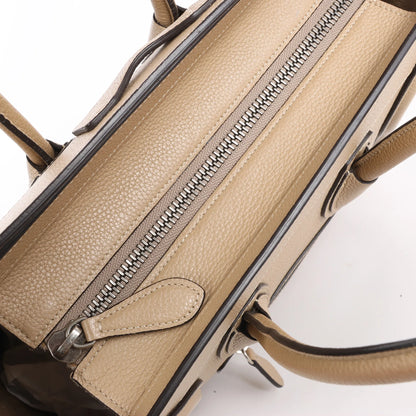 CELINE Luggage Micro Leather Handbag in Beige