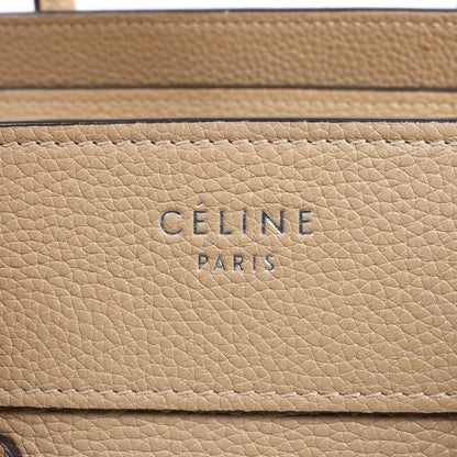 CELINE Luggage Micro Leather Handbag in Beige