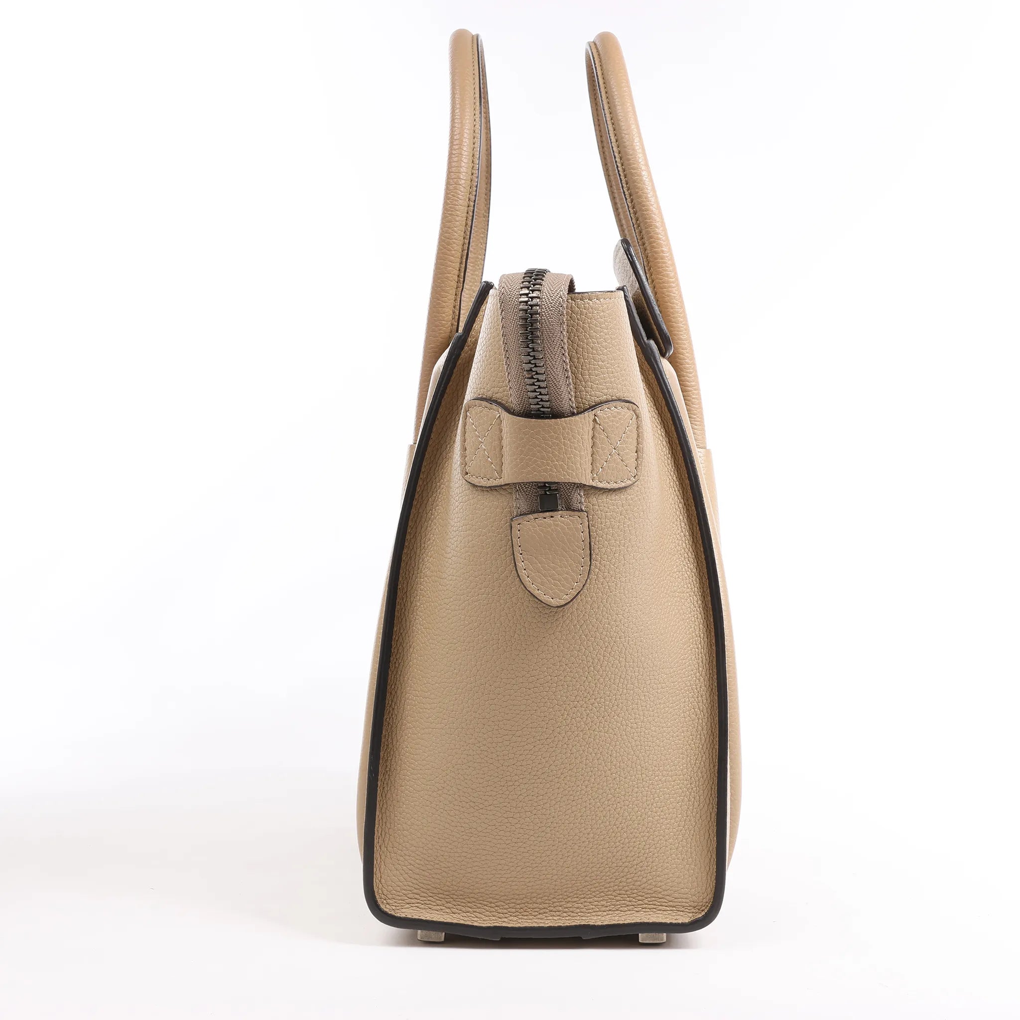 CELINE Luggage Micro Leather Handbag in Beige