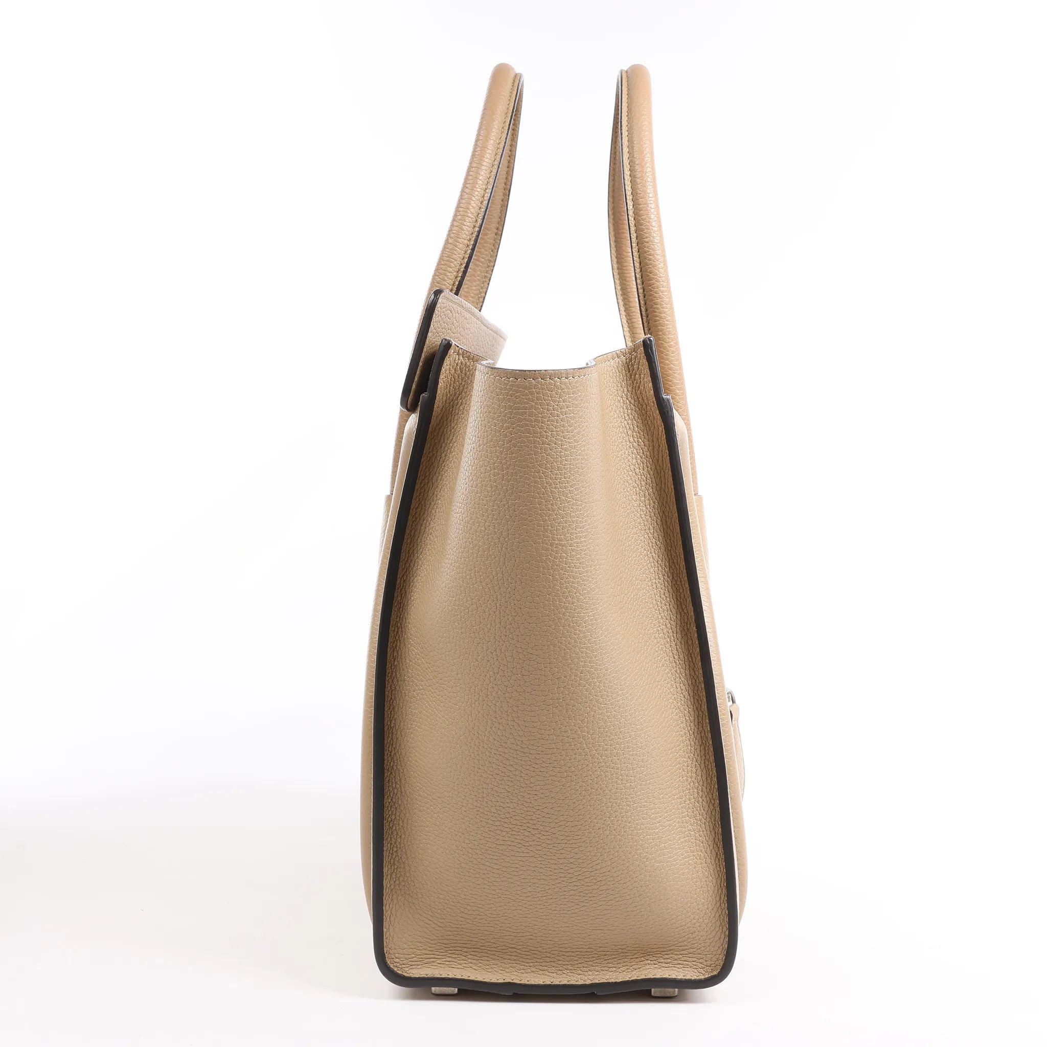 CELINE Luggage Micro Leather Handbag in Beige